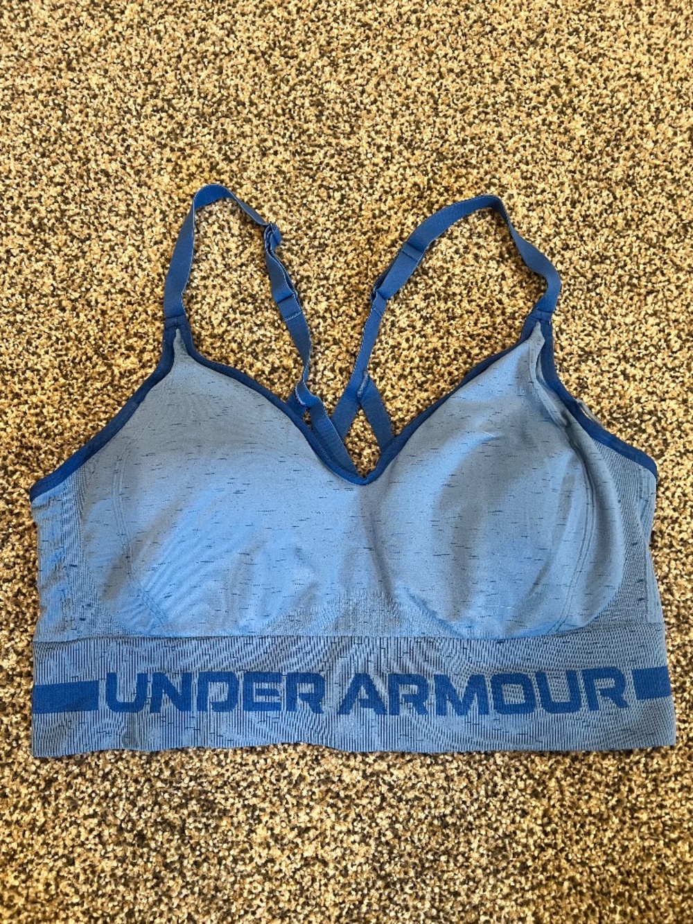 UNDER ARMOUR Blue Stretchy Long Line Sports Bra